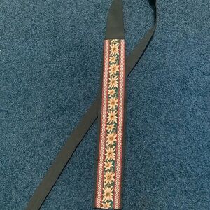 Diolen vintage Embroidered Tie with Edelweiss flower